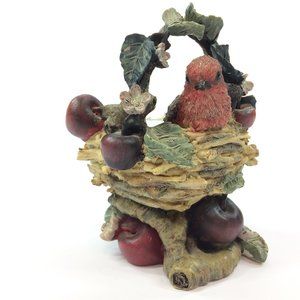 Ceramic Pine Grosbeak Tealight Candle Holder